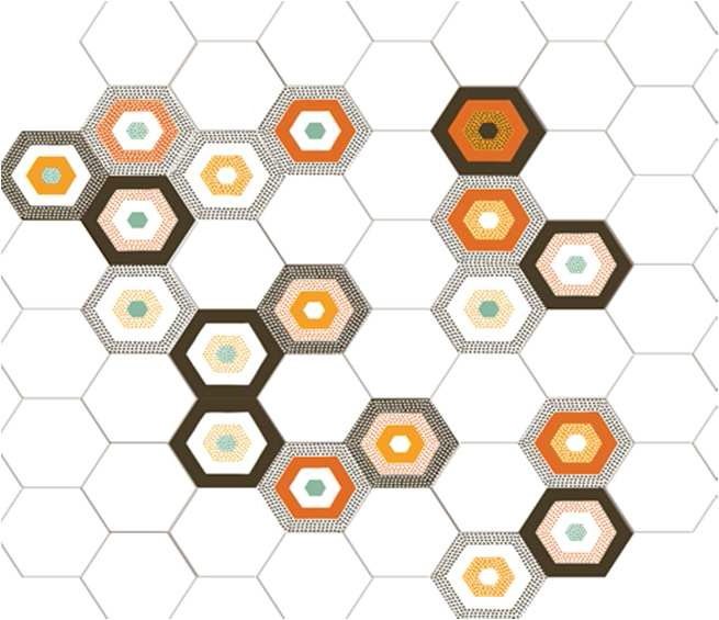 REVESTIMIENTO 15X17 DECORADO HEXAGONAL DCER-147 LISO (SURTIDO VARIADO) - DVI